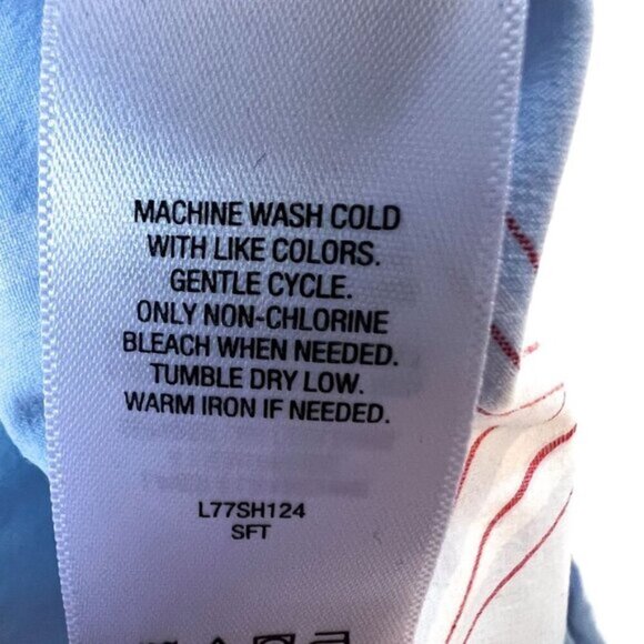 Cabela's Women's Blue/White Plaid Short Sleeve Casual Button-Down Shirt Top M - Picture 8 of 8